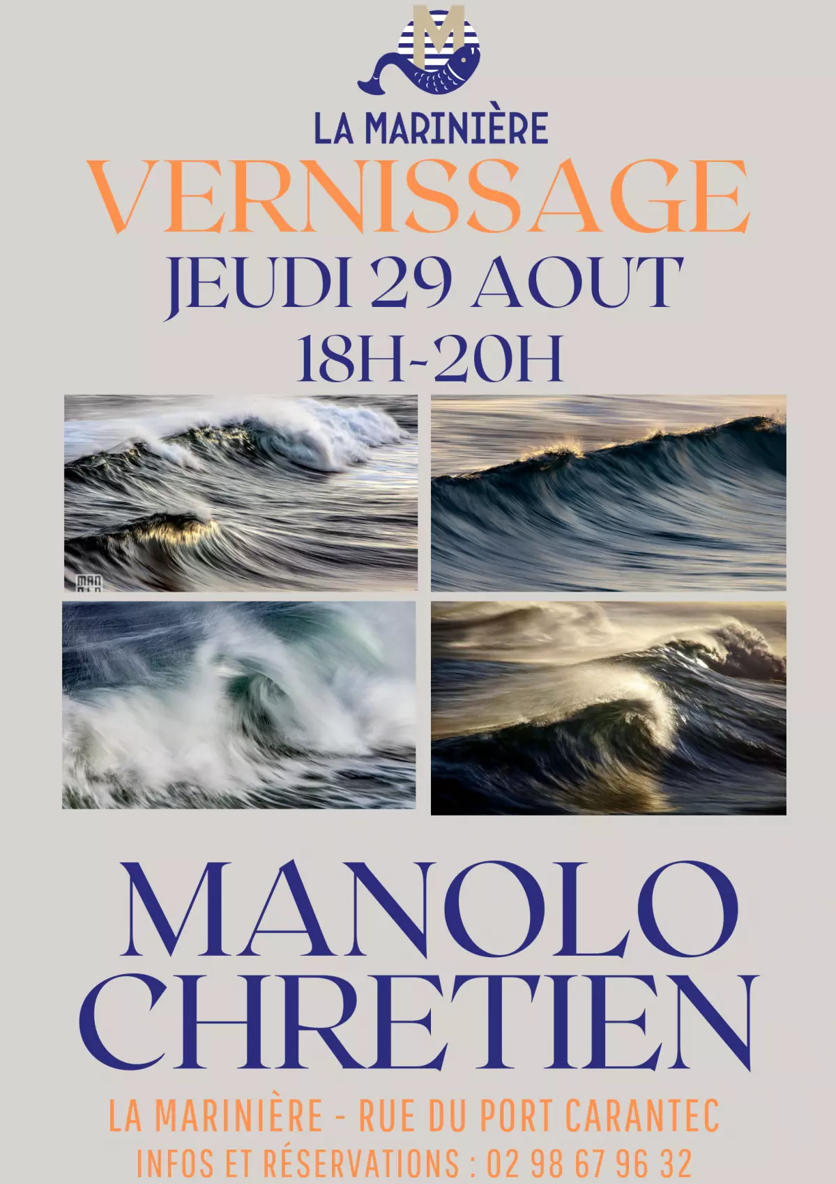 Exposition photos : les vagues de Manolo Chrétien à La Marinière Carantec